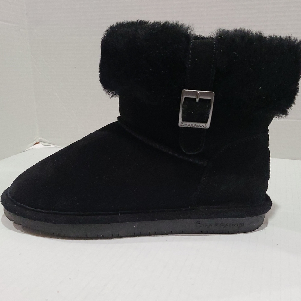 Bearpaw Abby 1257W Boots Suede Sheepskin/Wool Size 8 Pre-owned